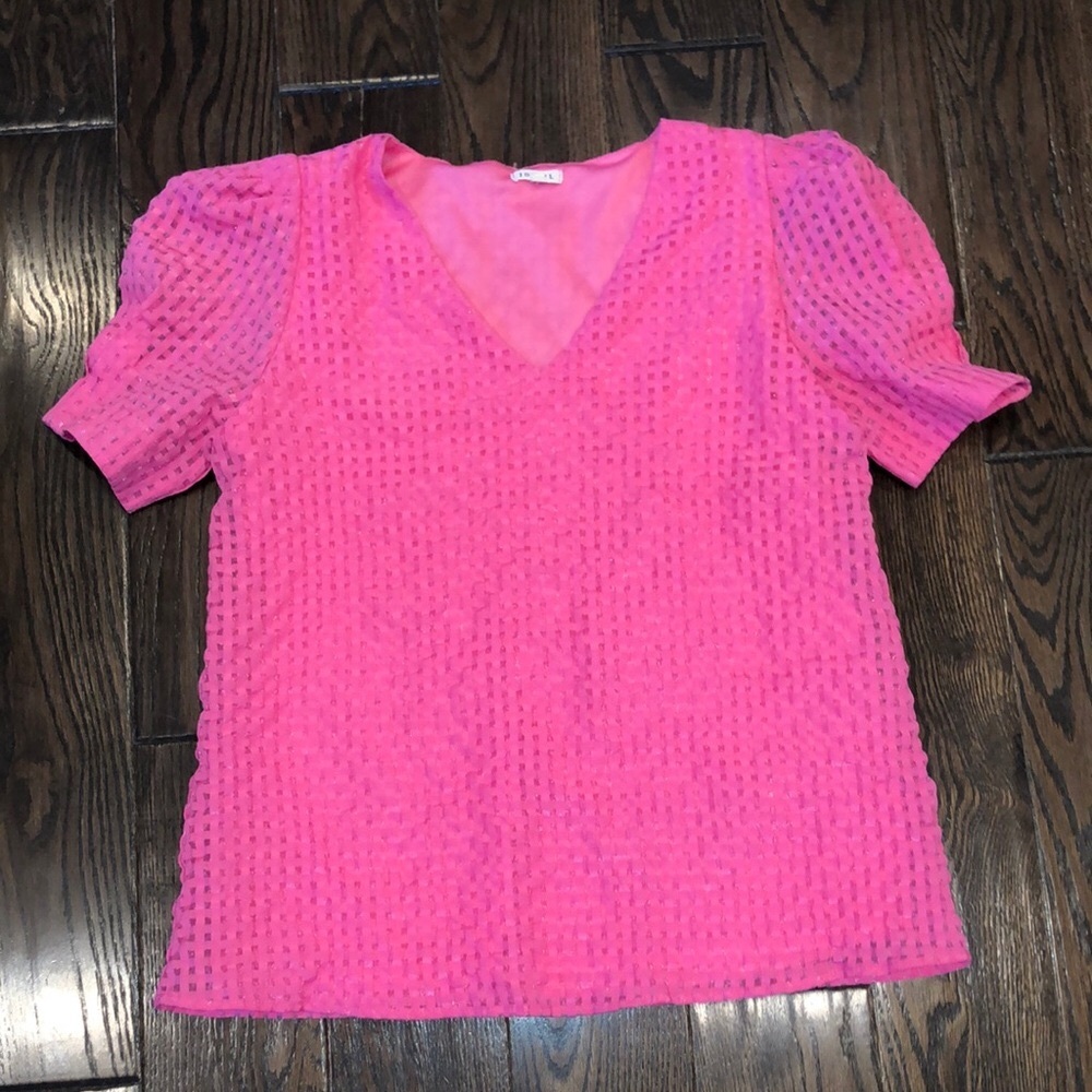 Jodifl pink boho top short sleeve size large